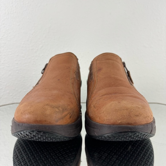 Z-COIL Womens Brown Leather Loryn Slip On Spring Heel Clog Mule Comfort Shoes - Picture 6 of 11